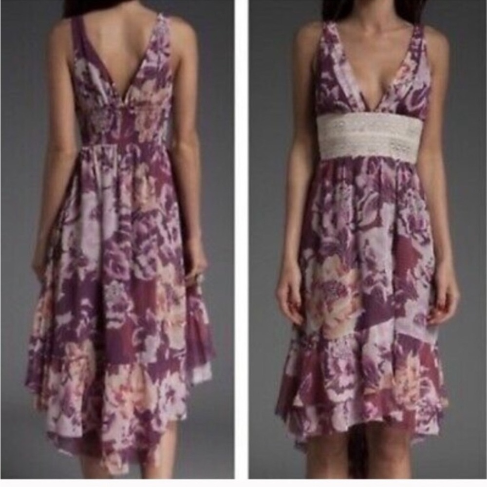 FREE PEOPLE PURPLE BOBO FLORAL MIDI DRESS